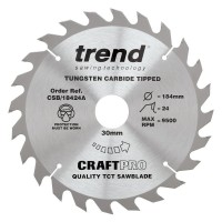 Trend CSB/18424A Craft Saw Blade 184mm X 24t X 30mm £23.55